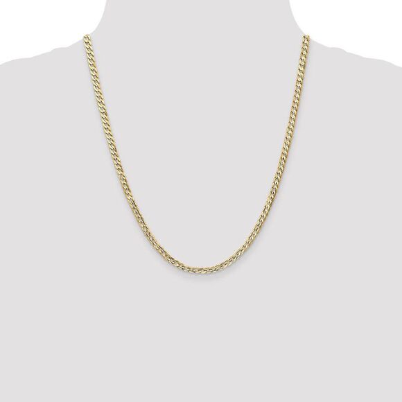 3.8mm, 14k Yellow Gold, Open Concave Curb Chain Necklace, 22 Inch - Picture 2 of 8
